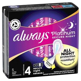 ALWAYS | Σερβιέτες Platinum Ultra Secure Night 5 Τεμάχια