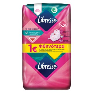 LIBRESSE | Σερβιέτες Ultra Long Wings 16 Τεμάχια Έκπτ. 1Ε