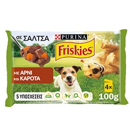 FRISKIES | Σκυλοτροφή Αρνί & Καρότα σε Σάλτσα 4x100g