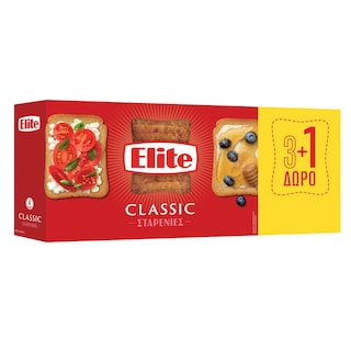 ELITE | Φρυγανιές Σίτου 4x125g 3+1 Δώρο