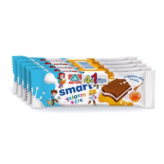 ΔΕΛΤΑ | SMART | Γαλακτοκέικ με Μέλι 28g 4+1 Δώρο