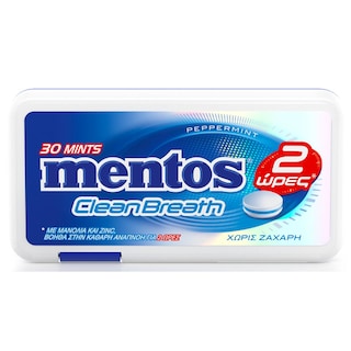MENTOS | Καραμέλες Clean Breath Μέντα 21g