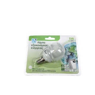 ΑΒ | ΛΑΜΠΑ ΟΙΚΟΝΟΜΙΑΣ 5W MINI GLOBE E14 1 ΤΕΜ