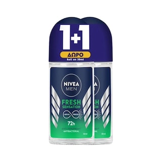 NIVEA | Αποσμητικό Roll On Men Fresh Sensation 50ml 1+1 Δώρο