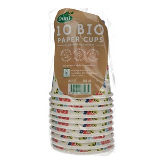 DUNI BIO | Ποτήρια Βιοδιασπώμενα Roses 240ml 10 Τεμάχια