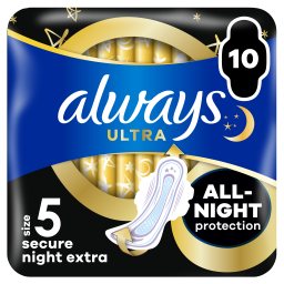 ALWAYS | Σερβιέτες Ultra Secure Night Extra 10 Τεμάχια