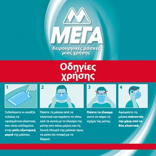 ΜΕΓΑ | Μάσκες Χειρουργικές Μίας Χρήσης Medium 5 Τεμάχια