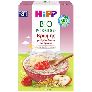 HIPP | Porridge Bio Βρώμη με Φράουλα και Βατόμουρο 250g