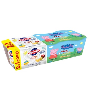 ΚΡΙ ΚΡΙ | Επιδόρπιο Γιαουρτιού Peppa Pig Μήλο Αχλάδι Μπανάνα 3x140g 2+1 Δώρο