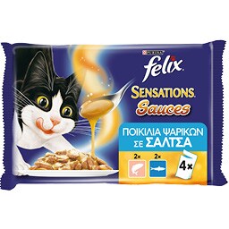 FELIX | Γατοτροφή Σολομός & Σαρδέλα 4x100g