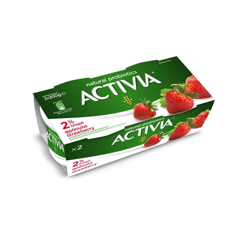 ACTIVIA Επιδόρπιο Γιαουρτιού Φράουλα 2 Χ 200 gr