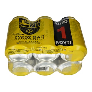 ΒΑΠ | Μπύρα Κουτί 6 Χ 330ml 5+1 Δώρο