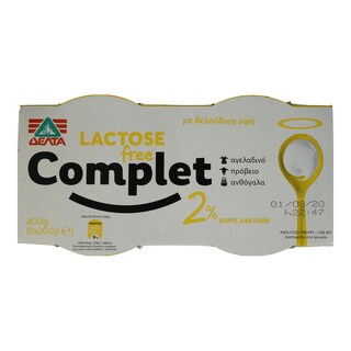COMPLET | Επιδόρπιο Γιαουρτιού 2% Χωρίς Λακτόζη 2 X 200 gr  2 X 200 gr
