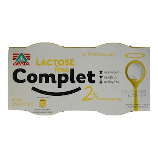 COMPLET | Επιδόρπιο Γιαουρτιού 2% Χωρίς Λακτόζη 2 X 200 gr  2 X 200 gr