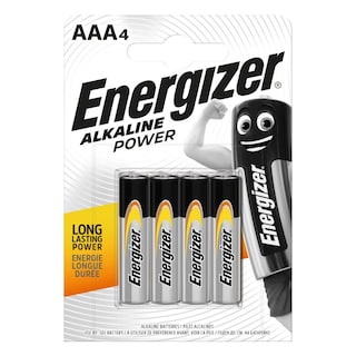 ENERGIZER | Batteries Alkaline Power AAA 4 Pieces