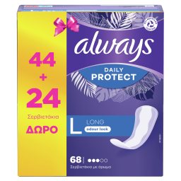 Σερβιετάκια Daily Protect Long 44+24 Τεμάχια Δώρο