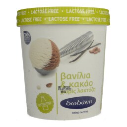 ΔΩΔΩΝΗ ΠΑΓΩΤΟ | Παγωτό Βανίλια Κακάο Χωρίς Λακτόζη 600gr