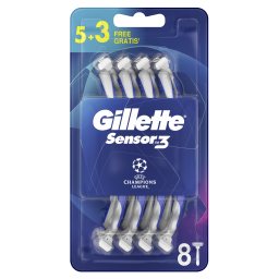 GILLETTE | SENSOR 3 | Ξυριστική Μηχανή Μιας Χρήσης Sensor 3 Προσφορά 5+3 Τεμάχια Δώρο 8 Τεμάχια