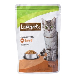 LOVEPET | Γατοτροφή Υγρή Βοδινό 100g