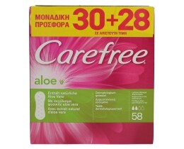 CAREFREE | ΣΕΡΒΙΕΤΑΚΙΑ ALOE 58 ΤΕΜ ΕΙΔΙΚΗ ΤΙΜΗ 30 + 28 ΤΕΜΑΧΙΑ
