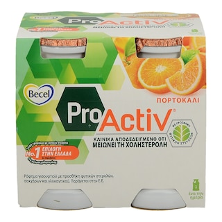 BECEL PRO ACTIV | ΡΟΦΗΜΑ ΓΙΑΟΥΡΤΙΟΥ ΠΟΡΤΟΚΑΛΙ 4 Χ 100 GR
