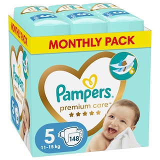 PAMPERS | Πάνες Μωρού Premium Care Νο5 Αποκλειστικά Online 148 Τεμάχια