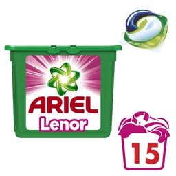 ARIEL | CAPSULES/ TABLETS 3 IN 1 TOUCH OF LENOR 15 ΜΕΖ