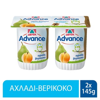 ADVANCE | Επιδόρπιο Γιαουρτιού Αχλάδι Βερίκοκο Παιδικό 2x145g