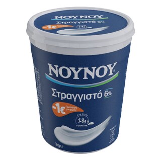 ΝΟΥΝΟΥ | Γιαούρτι Στραγγιστό 6% 1kg Έκπτωση 1Ε