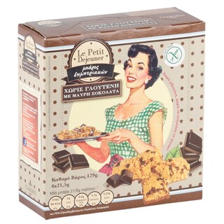 LE PETIT DEJEUNER | Μπάρες Δημητριακών Μαύρη Σοκολάτα Χωρίς Γλουτένη 6x21.5g