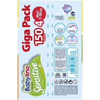 BABYLINO | BABYLINO SENS.GIGAPACK MAXI NO4 150P Sensitive No4 7-18kg Giga Pack 150 Τεμάχια