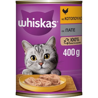 WHISKAS | Γατοτροφή Σε Κονσέρβα Κοτόπουλο 400 gr