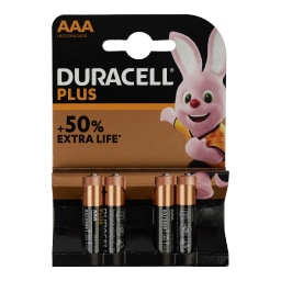 DURACELL | Μπαταρίες Αλκαλικές Plus Power ΑΑΑ 4 Τεμάχια