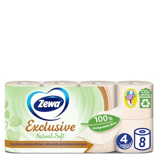 ZEWA | Χαρτί Υγείας Exclusive Natural Soft 4 Φύλλα 8 Τεμάχια