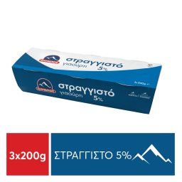 Γιαούρτι Στραγγιστό 5% Λιπαρά 3x200g