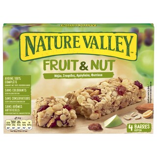 NATURE VALLEY | Μπάρες Δημητριακών Fruit & Nut Μήλο Σταφίδα 4x30g