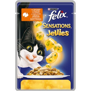 FELIX | Γατοτροφή Με Γαλοπούλα & Σπανάκι Σε Ζελέ 100 gr