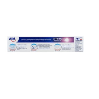AIM | Οδοντόκρεμα White System Enamel 75ml 1+1 Δώρο