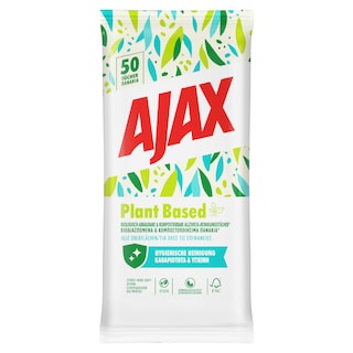 AJAX | Πανάκια Καθαρισμού Βιοδιασπώμενα 50 Τεμάχια