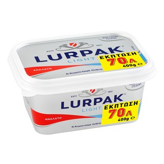 LURPAK | Βούτυρο Soft Ανάλατο Μειωμένα Λιπαρά Σκαφάκι 400g Έκπτωση 0.70Ε