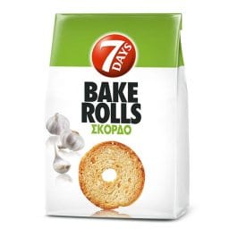 7DAYS | BAKE ROLLS | Παξιμαδάκια Mini Bake Rolls Σκόρδο 160g