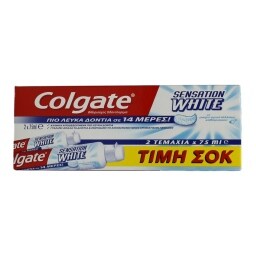 COLGATE | SENSATION WHITE | ΟΔΟΝΤΟΚΡΕΜΑ ΤΙΜΗ ΣΟΚ 2 Χ 75 ML