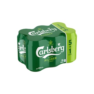 CARLSBERG | Μπύρα Pilsner Κουτί 330ml 5+1 Δώρο