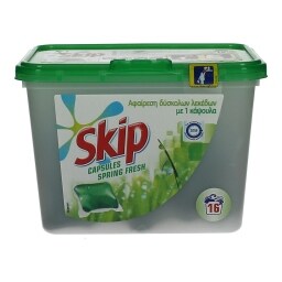 SKIP | ΥΓΡΕΣ ΚΑΨΟΥΛΕΣ ΠΛΥΝΤΗΡΙΟΥ ΡΟΥΧΩΝ SPRING FRESH 16 ΤΕΜ