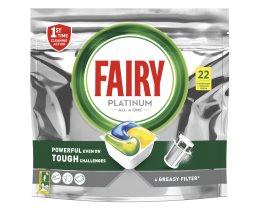FAIRY | Κάψουλες Πλυντηρίου Πιάτων All in 1 Platinum Λεμόνι 22 Τεμάχια