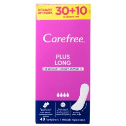 CAREFREE | Σερβιέτες Plus Long 30 + 10 Τεμάχια Δώρο
