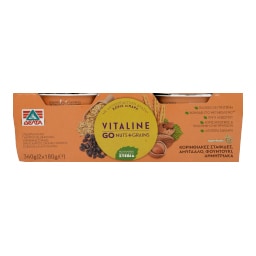 VITALINE | Επιδόρπιο Γιαουρτιού Go Nuts & Grains Σταφίδα & Δημητριακά 2Χ180 gr