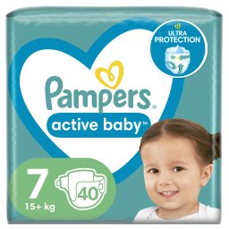 PAMPERS | Diapers Active Baby No7 15kg+ 40 Pieces