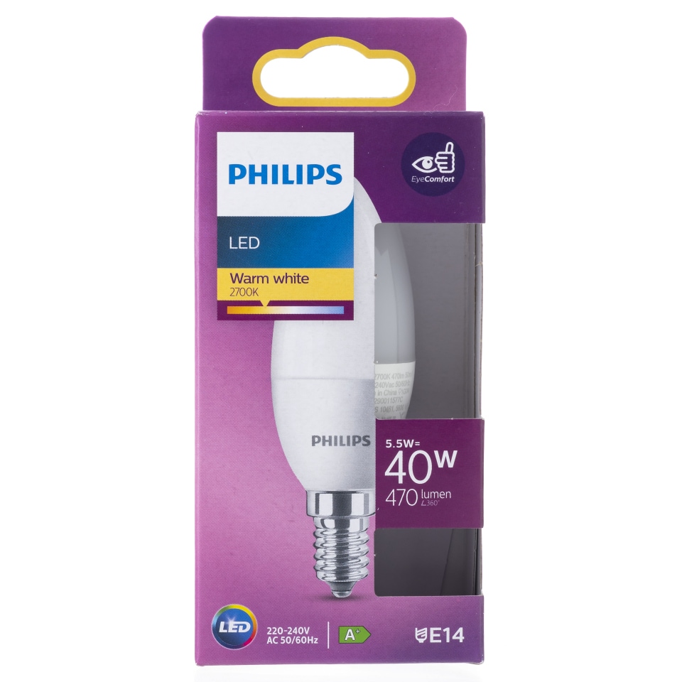 PHILIPS Λάμπα Led E14 5.5W 1 Τεμάχιο