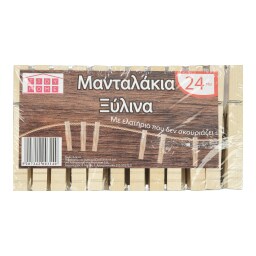 TIDY | Μανταλάκια Ξύλινα 24 Τεμάχια